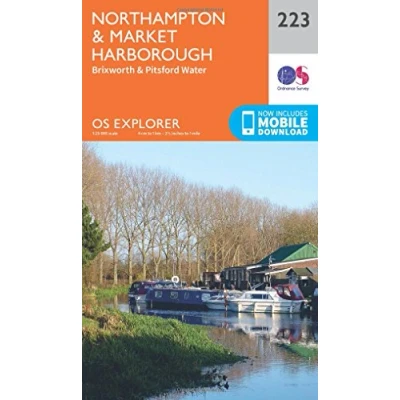 Image of Explorer 223 Northampton, Market Harborough, Brixworth &amp; Pitsford Water Map With Digital Version