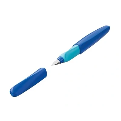 Image of Pelikan 814744 Twist Nib Fountain Pen, M Deep Blue, with 2 Cartridges, Pack of 1