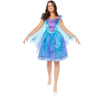 Image of amscan 9919021 Adults Elegant Peacock Fancy Dress Costume (UK 12 14)