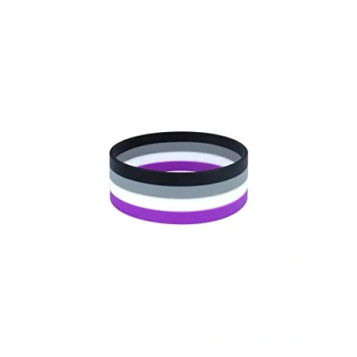 Image of HENBRANDT 1x Asexual Pride Silicone Festival Bracelet LGBT Accessories LGBTQ Rainbow Bracelets Ace Gay Wristbands