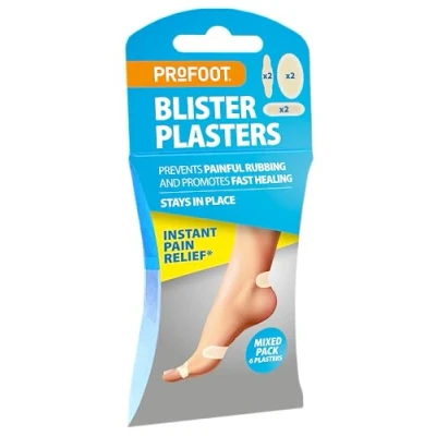 Image of Profoot Blister Plasters Mixed Ideal for Painful Blisters Prevents Rubbing Instant Pain Relief 6 per Pack
