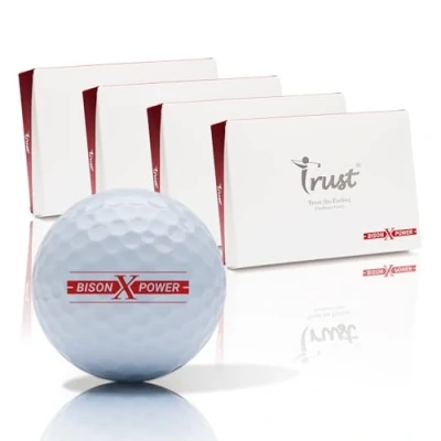 Image of Trust Bison X Power Urethane Golf Ball. 2024 K9 Model, for swing Speed over 105 MPH, Soft Feeling, White (4 Dozen Set)