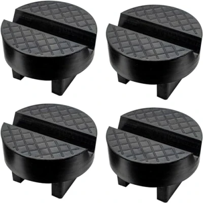 Image of Universal Axle Jack Stand Pad Rubber Block Slotted Car Lift Frame Rail Pinch Welds Protector, Floor and Stands 2 3 Ton