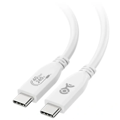 Image of Cable Matters [USB IF Certified] USB4 1 m with 40Gbps Data, 8K Video, 240W Charging, White, Compatible Thunderbolt 4 &amp; 3, USB C for iPhone 15 Pro Max Plus, MacBook, DELL XPS, Surface