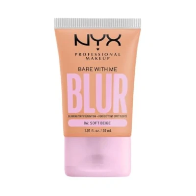 Image of NYX Professional Makeup Blurring Tint Foundation, Medium Coverage, Matte Finish, With Niacinamide, Matcha and Glycerin, 12 Hours Hydrating, Bare Me Blur, 30 ml, Shade: Soft Beige