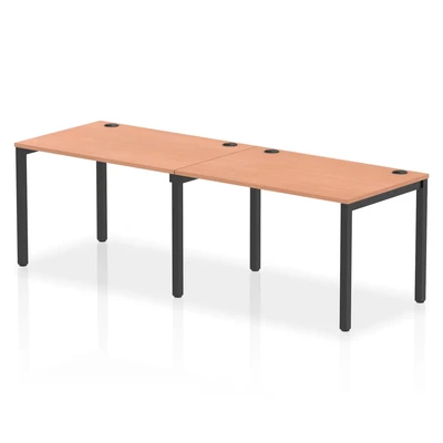 Image of Impulse Bench Single Row 2 Person 1200 Black Frame Desk Beech