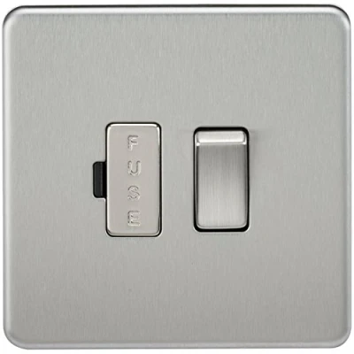 Image of KnightsBridge 13A Screwless Brushed Chrome Switched Fused Spur Connector Unit