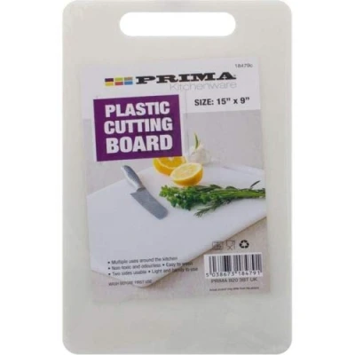 Image of White Chopping Board Baking Kitchen Plastic Cutting Vegetable Fruit Meat 15&quot; New