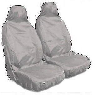 Image of Heavy Duty Waterproof Front Pair Car Van Seat Covers Grey 2 x Fronts