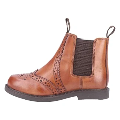 Image of Cotswold Nympsfield Brogue Pull on Chelsea Boots Unisex Tan UK Size 11