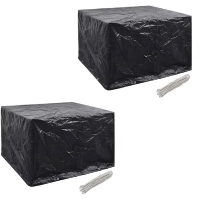 Image of vidaXL Garden Furniture Covers 2pcs 4 Person Poly Rattan 113x113cm