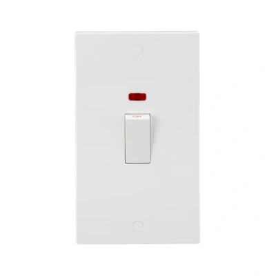 Image of KnightsBridge 45A 2G DP Switch with Neon (White Rocker)