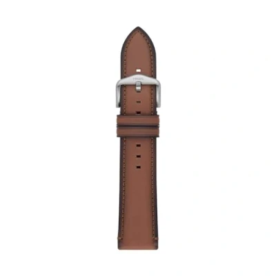 Image of Fossil Litehide Men&#039;s Leather Bracelet, 22 mm, light brown, Casual