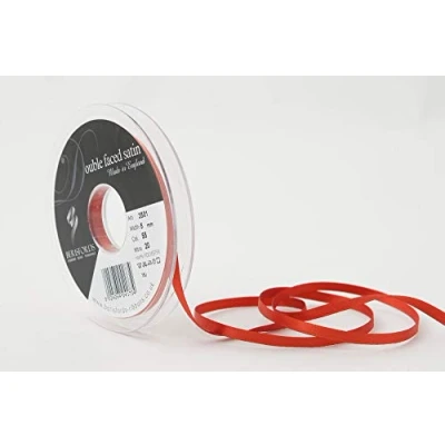 Image of Berisfords Double FACE Poly Satin Ribbon, Rust, 5 mm