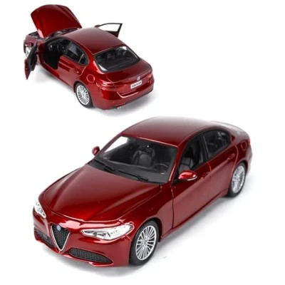 Image of HTLNUZD Bburago 1/24 Alloy Racing Car for Alfa Romeo Giulia Sports Static Die Cast Vehicles Display Collectible Model