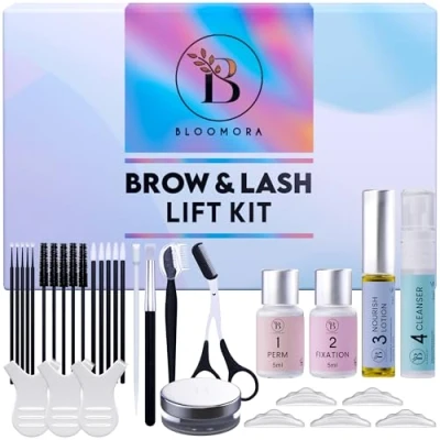 Image of Lash Lift Kit &amp; Eyebrow Lamination Kit, 2 in 1 Solution, At Home Brow Beginner/Professional, Eyelash Lasts 6 8 Weeks, 15 Applications, DIY + Perm