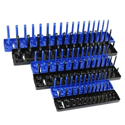 Image of US. Pro 6pcs Metric SAE Socket Rail Tray Rack 1/2&quot; 3/8&quot; 1/4&#039;&#039; Storage Organiser Set Imperial