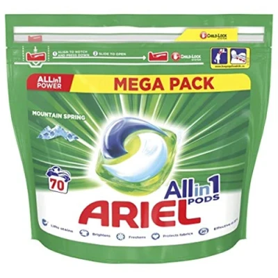 Image of Ariel Detergent All in 1 Washing Pods Mountain Spring, 70 Piece