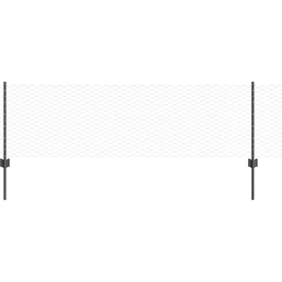 Image of vidaXL Fence Posts 11 pcs U Channel Grey 60 cm Steel