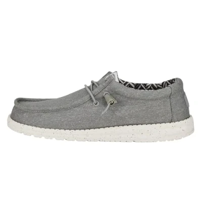 Image of HEYDUDE Men&#039;s Wally Canvas Casual Slip On Shoes Moccasin Style, Light Grey, 12 UK