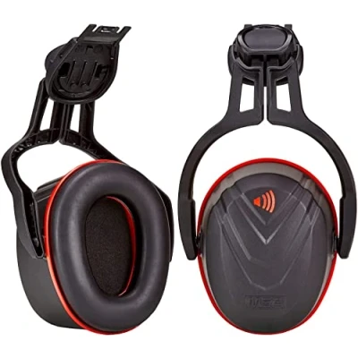 Image of MSA V Gard Helmet Mounted Ear Defender Red HIGH