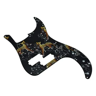 Image of KAISH 13 Hole 3D Printed Plastic P Bass Pickguard Scratch Plate PB Pick Guard for USA/Mexico Precision Leopard Pattern