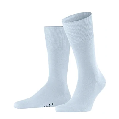 Image of FALKE Men&#039;s Airport M SO Wool Cotton Plain 1 Pair Socks, Blue (Light 6594), 8.5 9.5