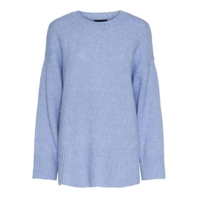 Image of PIECES Women&#039;s Pcnancy LS Loose O Neck Knit Noos Bc Jumper, Hydrangea, XS