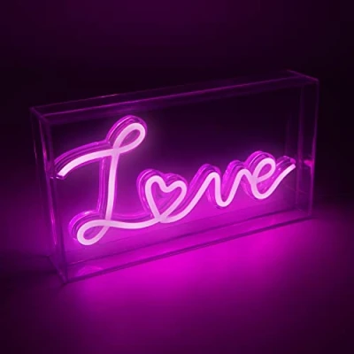 Image of Global Gizmos LOVE Acrylic Box Neon Light