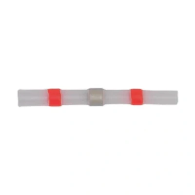 Image of Sealey Heat Shrink Butt Connector Solder Terminal 22 18 AWG Red Pack of 25