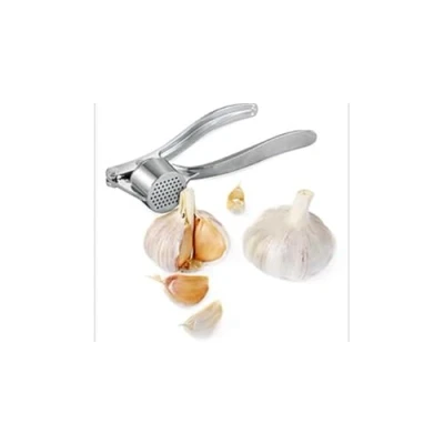Image of Professional Kitchen Garlic Press/Mincer/Crusher UK, Peeler Squeezer Heavy Duty Steel Presser, User Friendly Chopper, Easy Squeeze Ergonomic Handle, Clean and Durable by TRIXES