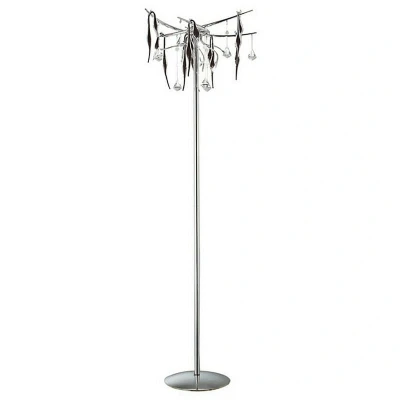 Image of Cygnet Floor Lamp 6 Light G4 Polished Chrome/Black Glass/Crystal, NOT LED/CFL Compatible Item Weight: 15kg