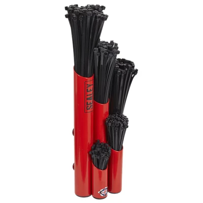 Image of Sealey Large Magnetic Cable Tie Holder with 500 Ties Red APCTHRXL