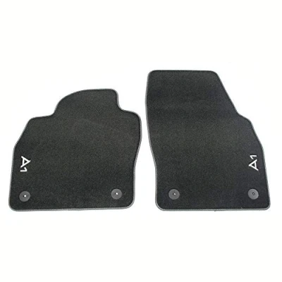 Image of Audi 82B061275MNO Premium Textile Floor Mats 2 x Fabric Front Velour Black with A1 Lettering