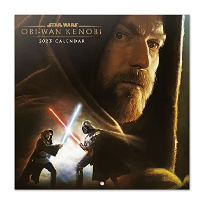 Image of Grupo Erik Obi Wan Kenobi Wall Calendar 2023 12&#039; x FSC 12 Month Planner Square Family Star Wars Gifts Free Poster