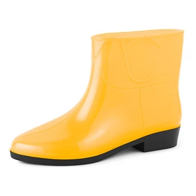 Image of Ladeheid Women&#039;s Ankle Rubber Wellington Boots LAZT201801 (Yellow, 7.5 UK)