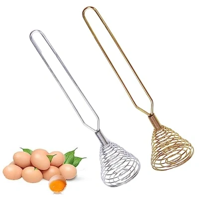 Image of Bafnsiji Spring Whisk, Stainless Steel Manual Egg Beater Tool, Kitchen Coil Wire Milk Blender Tool