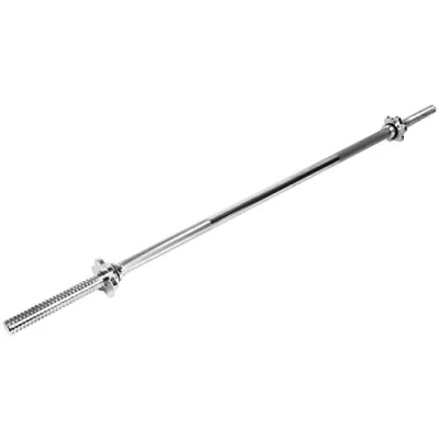 Image of KOMODO 4ft Spinlock Barbell 48&quot; Weightlifting 1 Inch Standard Plates Bar 4 Foot Steel Weight Lifting Bars with Spin Locks (Standard)
