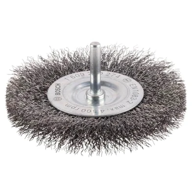 Image of Bosch 1609200274 6 mm Shank Wire Wheel with 100 Crimped and 0.2 Steel
