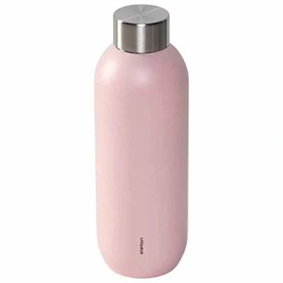 Image of Stelton Keep Cool Thermos Flask, Double Walled Insulated Modern Design Thermal Mug for Water, Hot &amp; Cold Drinks, Coffee, Tea, 0.6 litres, Colour: Soft Rose