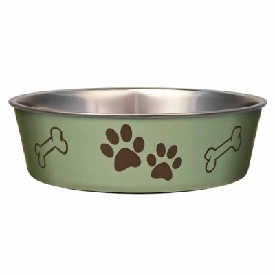 Image of Loving Pets Products Metallic Bowl, Medium, Artichoke