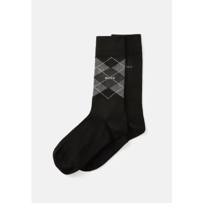 Image of BOSS Mens 2P RS Argyle CC Two pack of cotton blend socks in a regular length