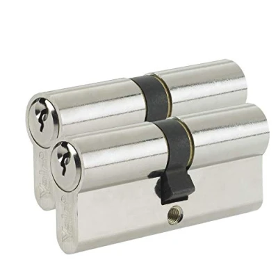 Image of Yale B ED4545KA SNP Euro Cylinder Lock Keyed Alike 45/45 (100mm) / 45:10:45 Nickel Finish Standard Security 2 Cylinders Polybag