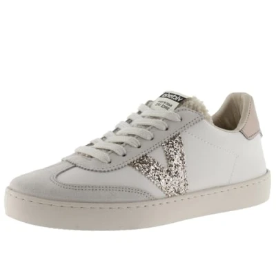 Image of victoria Berlin Ciclista Leather Effect Low Tennis &amp; Split Pieces Glitter Logo 1126185 for Women Hielo 37