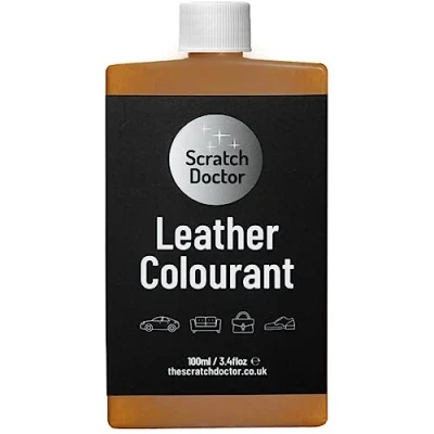 Image of Scratch Doctor Leather Colourant Restore &amp; Repair Faux Vinyl Paint for Furniture Sofas Car Seats Shoes Handbags (Tan, 100ml)