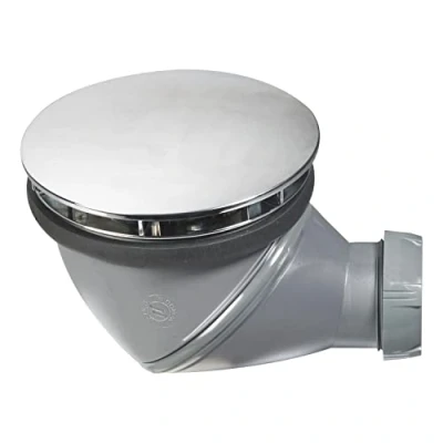 Image of Wirquin 30723674 James D90 Shower Drain with 360 swivelling Outlet and Dome Chrome, Chrome