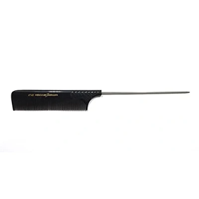 Image of Hercules Sägemann 6740 Professional Needle Handle Comb Extra Long 12 cm Natural Rubber Hair Teeth Fine 9.5 Inches Grip Back