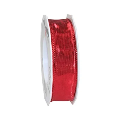 Image of Präsent Devon Wired Ribbon Red 20 m Roll 25 mm width
