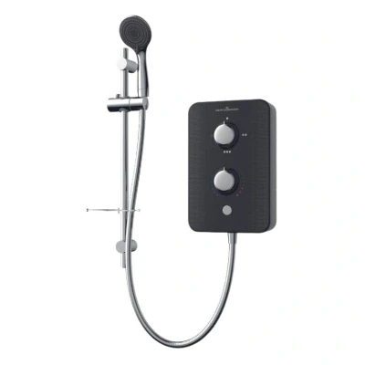 Image of Gainsborough Slim Duo 8.5kW Electric Shower Piano Black 3 Spray Mode Head Adjustable Handset with Hose Rub Clean Nozzles Bathroom IPX4