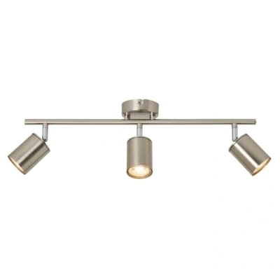 Image of Tanner Spotlight Straight Bar Adjustable Ceiling 3 Lights Satin Nickel Litecraft